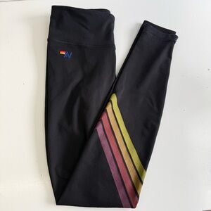 Aviator Nation Black Leggings Chevron Accent XS